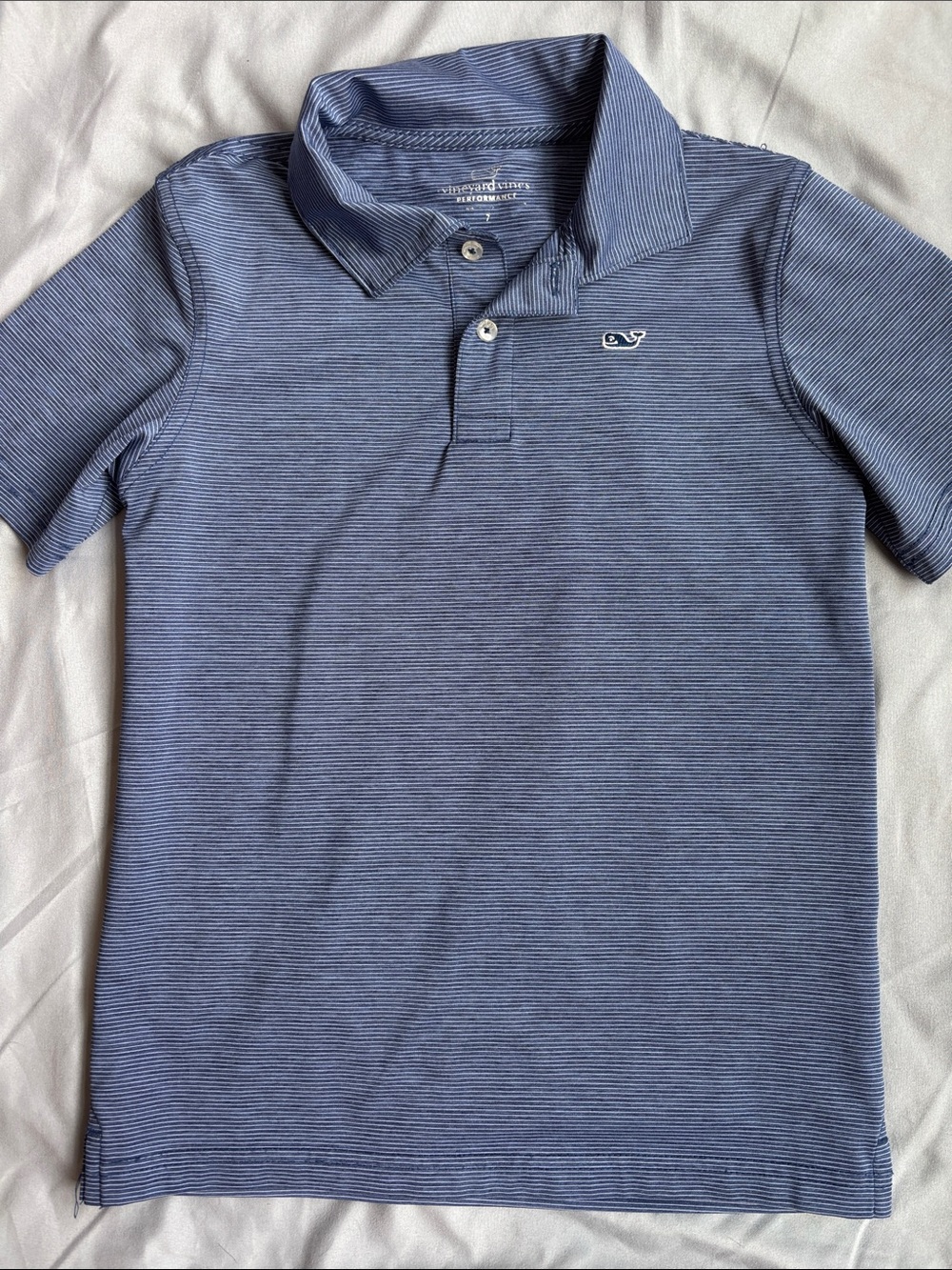 Vineyard Vines Youth Navy Micro-Stripe Polo